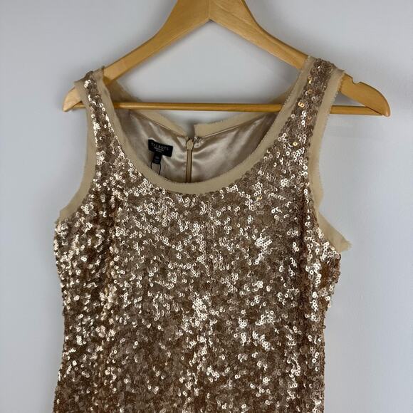 Talbots Women’s Silk Sequin Sleeveless Dress in Gold ~ 10P ~ - Picture 2 of 14